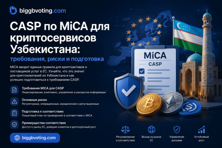 CASP по MiCA для криптосервисов Узбекистана: требования, риски и подготовка